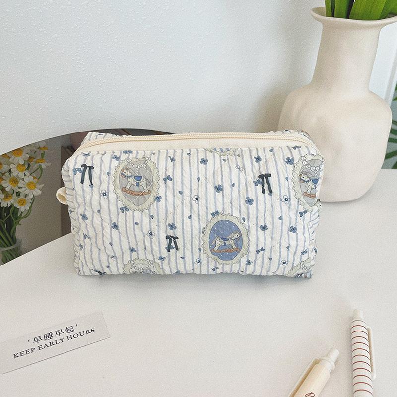 Cute Cartoon Print Women'S Cosmetic Bag Portable Ladies Makeup Case Travel Storage Bags Casual Female Clutch Purse