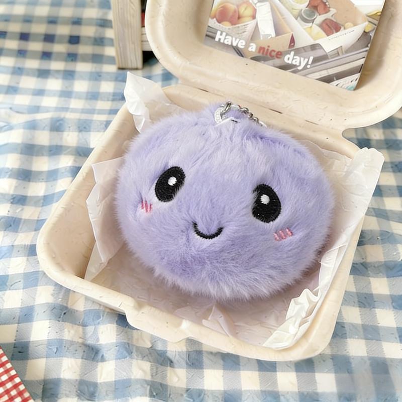 Pendentif Peluche Baozi Coloré 10cm Kawaii Moelleux Porte-clés Bun Vapeur Décoration Sac à Dos Pendentif Nourriture Simulation 10cm-pendant gray