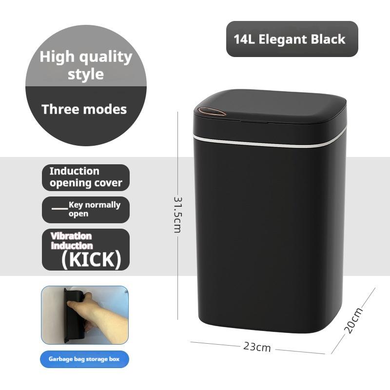 16L Smart Sensor Trash Can Waterproof Garbage Storage Box with Lid Three-sensor Mode USB Bathroom Kitchen Bedroom Wastebasket