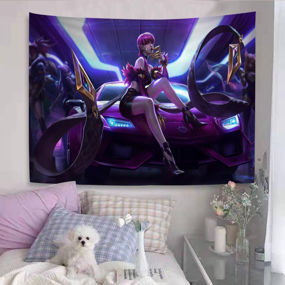 LOL KDA Ahri Akali Kaisa Seraphine Hanging Bohemian Tapestry Cheap Hippie Bohemian Wall Tapestries Mandala Wall Hanging