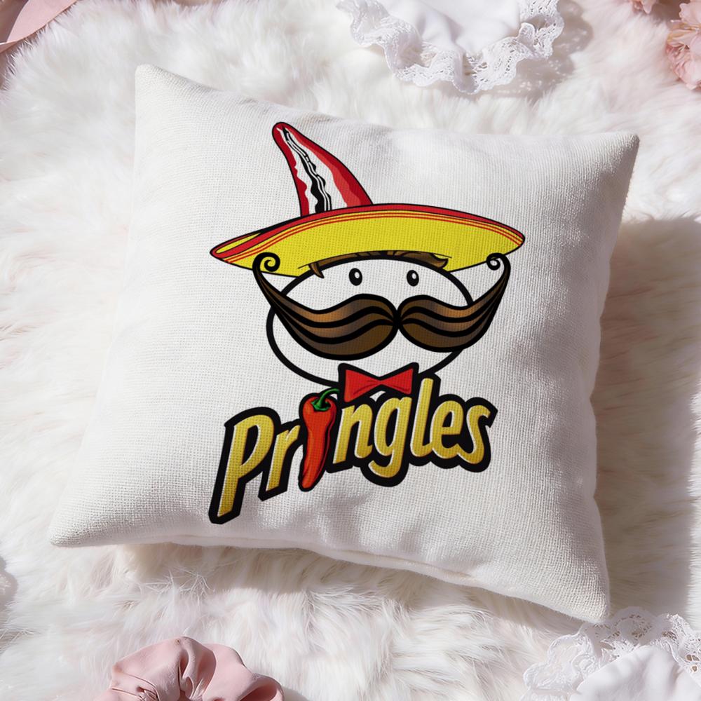 Classic P-Pringles Cushion Cover Premium Comfort Reversible Pillow Cove -Two in One Design for Any Room & Car Interior