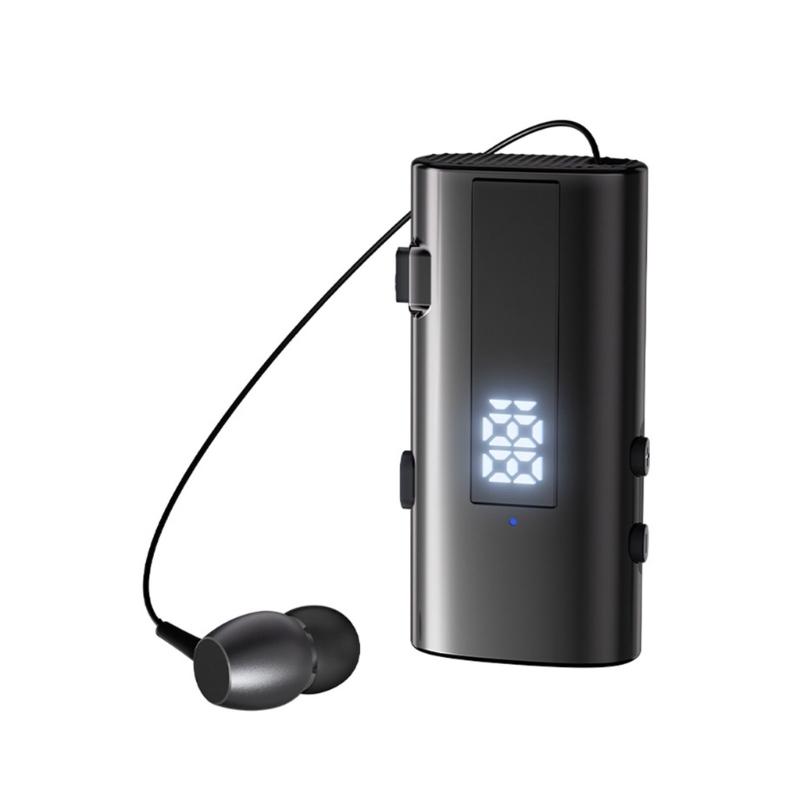 Wireless Bluetooth-compatible 6.0 Lavalier Headset Featuring 30 Hours Call Time 50 Hours Music Playbacks Vibration Alert for Business