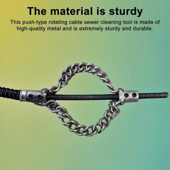 Yousheng Flex-Shaft Sewer Descaling Chain Push-Type Rotary Cable Sewer Dredge Spring Drain Clog Remover PVC Pipe Maintenance Tool