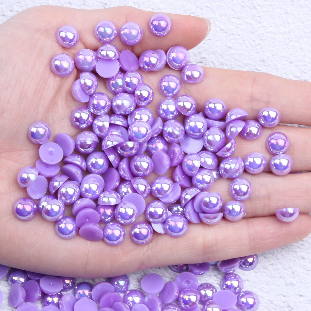 Resin Half Round Flatback Beads 2-6mm Mix Size Glue on Loose Rhinestones for Clothes Dresses DIY Crafts Scrapbook Decoration