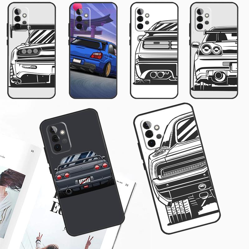 JDM Car Cover For Samsung Galaxy A15 A25 A35 A55 A53 A33 A13 A52 A32 A12 A51 A71 A14 A34 A54 Case
