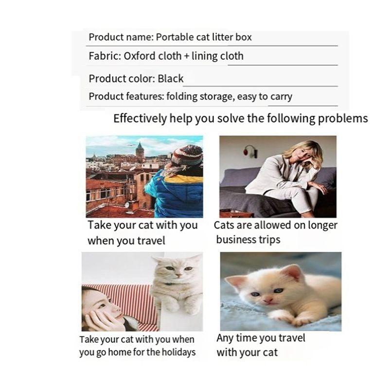 M-Modern-Portable Litter Box With Lid, Leak-Proof Collapsible Cat Litter Box Great For Travel Hotel Stays And Road Trip Easy To