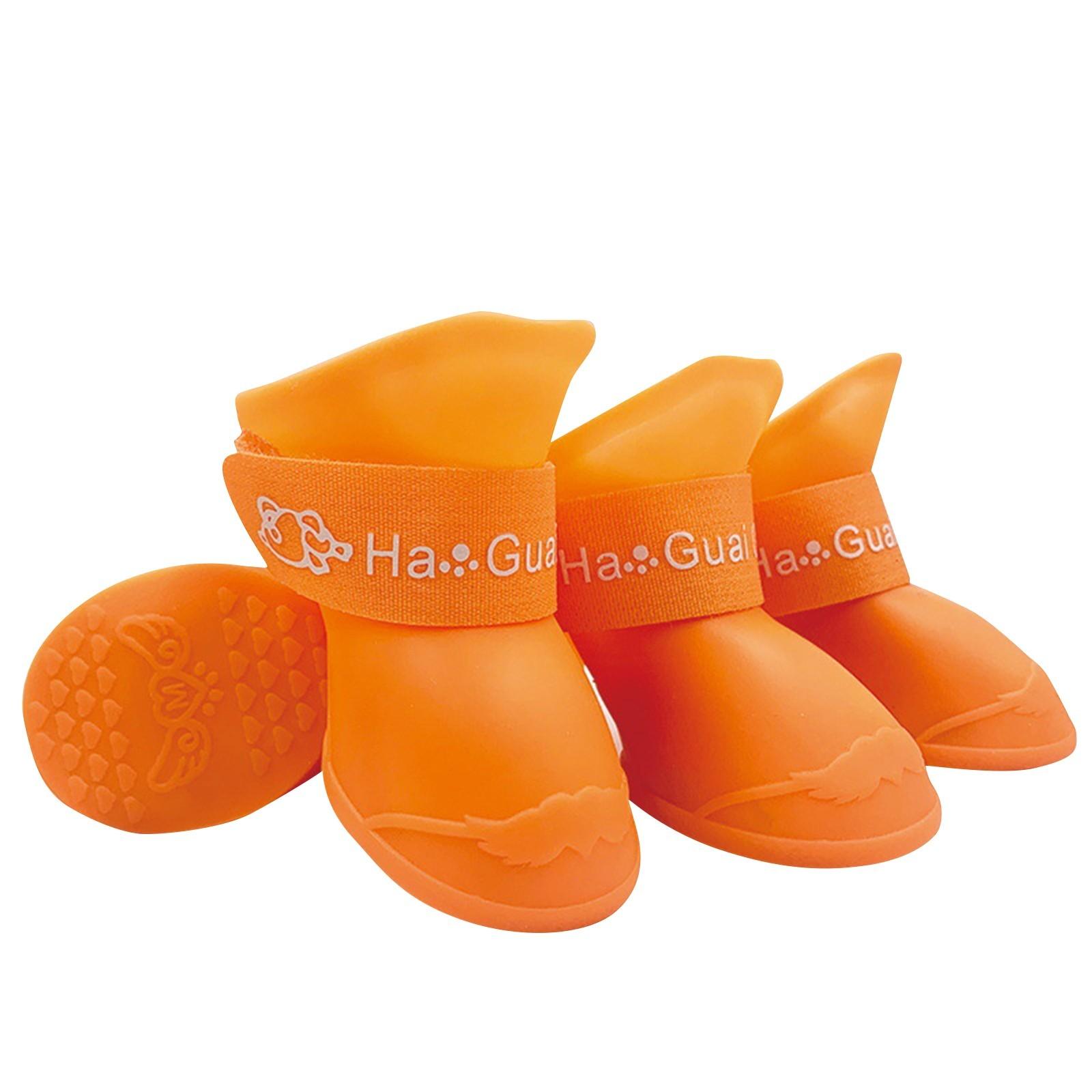 

Обувь для собак Не- Чехлы для лап, Ботинки от дождя с мягкой подошвой для маленьких собак и домашних животных M оранжевый