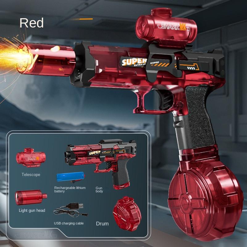 New Electric Water Gun With Light Sprays Flame Effect Continuously High-pressure Powerful Outdoor Water Gun Toys Wasserpistole