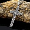 Exorcist Ancient Silver Large Cross Pendant Men's Personality Domineering Double-sided Jewelry Necklace