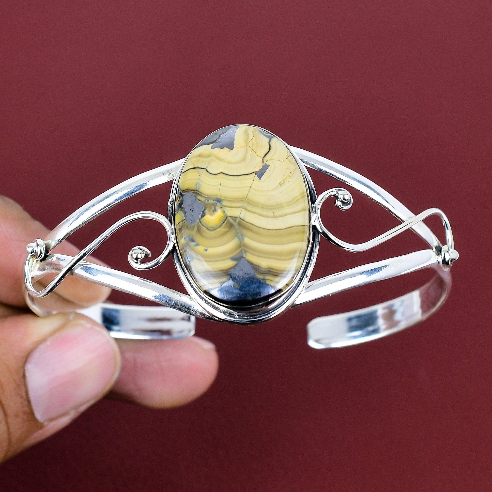 Schalenblende cuff bracelet gemstone bangle 925 sterling silver bangle unique jewelry adjustable cuff bracelet handmade bangle gifts for mom Adjustable