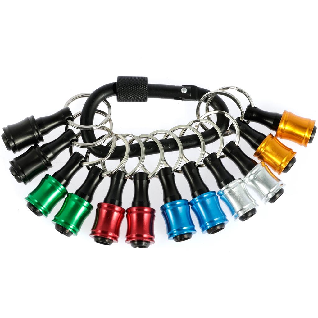 5/12Pcs Color Keychain Quick Change Connecting Rod 1/4 Hexagonal Handle Screwdriver Head Quick Release Sleeve Conversion Rod Set
