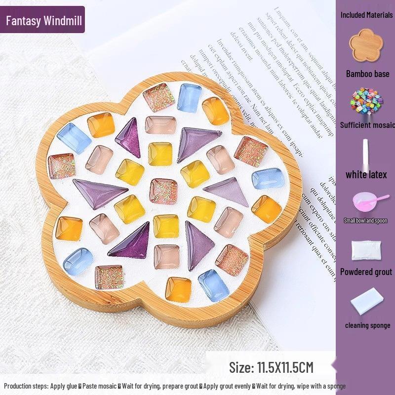JINGRX DIY Mosaic Coaster Craft Kit