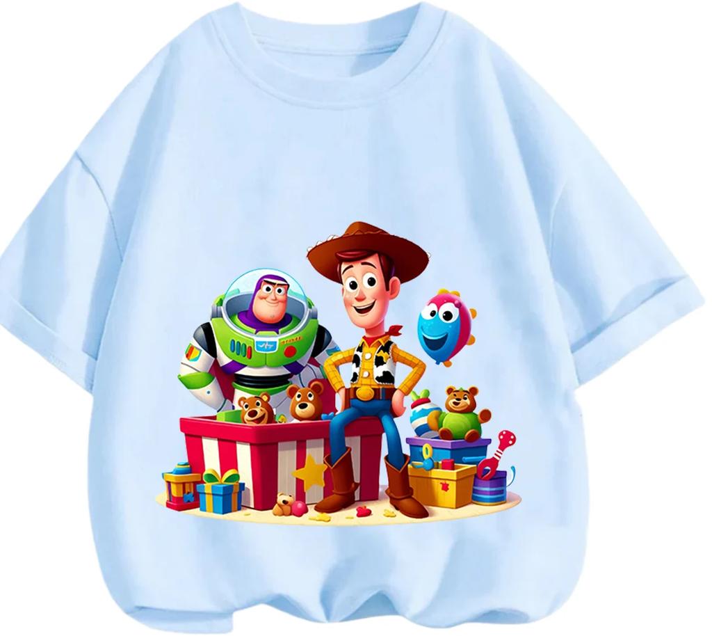 Summer Round Neck T Shirt Toy Story Classic Cartoon Print Casual Street Style Kids Boys Girls 3 14 Years