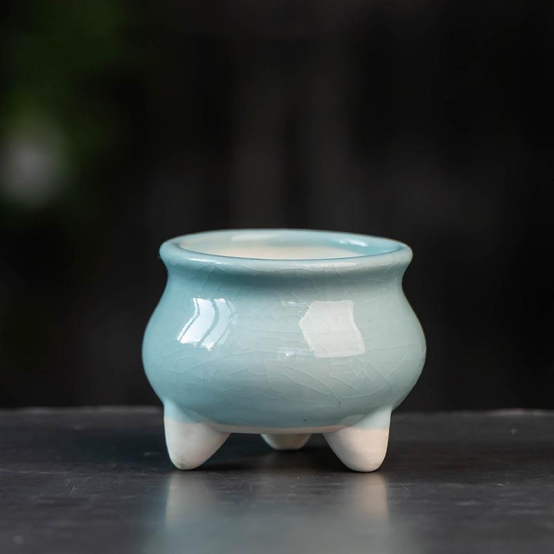 6 Stück/Set Bunte Mini-Blumentöpfe Sukkulenten-Pflanztopf Keramik-Pflanzgefäß Schreibtischschmuck Heimdekor