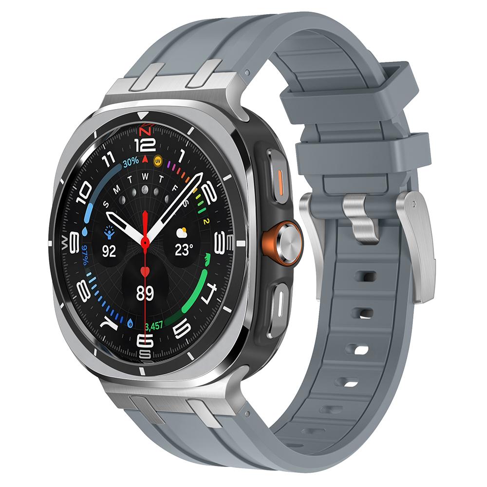 Luxury Sports Rubber Band for Samsung Galaxy Ultra Watch 47mm Curved End Silicone Strap for Samsung Ultra 7 47 47MM Men Bracelet