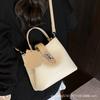 Women's bag 2025 new high-end texture pebbled pattern shoulder crossbody bag versatile casual trendy fashion hand-held bucket bag