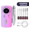 Professional Nail Drill Electric Nail File Manicure Pedicure Kit 45000RPM Portable with 6 Drill Bits for Salon and Home Use