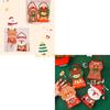 F26C 10pcs Christmas Treat Boxes with Handle Paper Candy Gift Box with Window