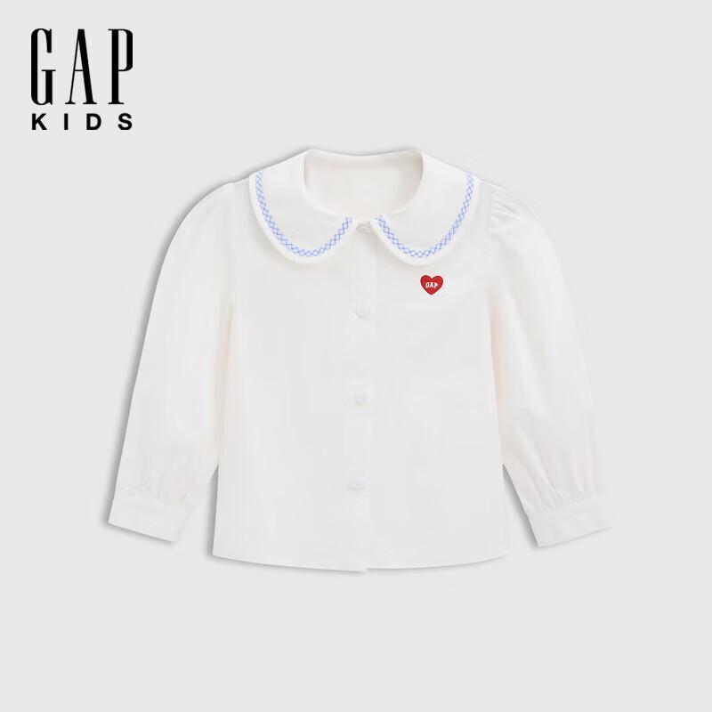 

Gap Girls 2025 Spring Cotton Peter Pan Collar Lantern Sleeve Shirt 100/52