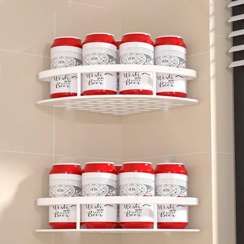 Prateleiras de Banheiro Prateleiras Sem Furos Prateleira de Canto para Chuveiro Organizador de Artigos de Higiene para Chuveiro Organizador de Temperos para Cozinha Acessórios de Banheiro