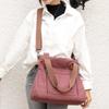 Solid Color Canvas Tote Bag, Large Capacity Crossbody Bag, Portable Travel Shoulder Bag