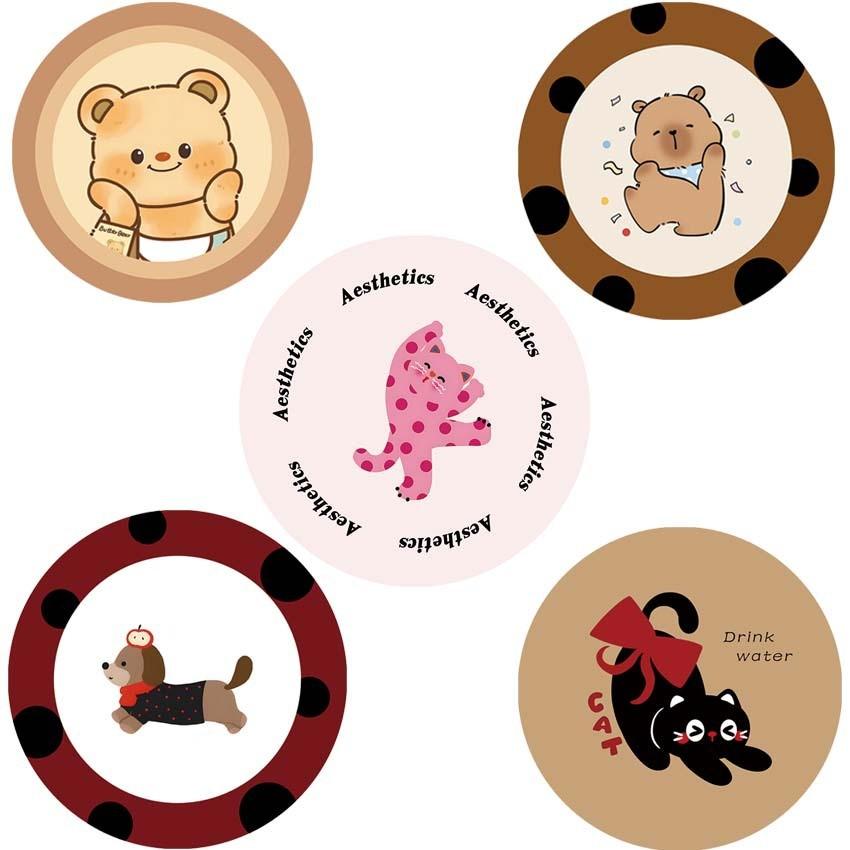Rubber Cartoon Animal Coaster Set With Absorbent Fastdry Surface For Home Use