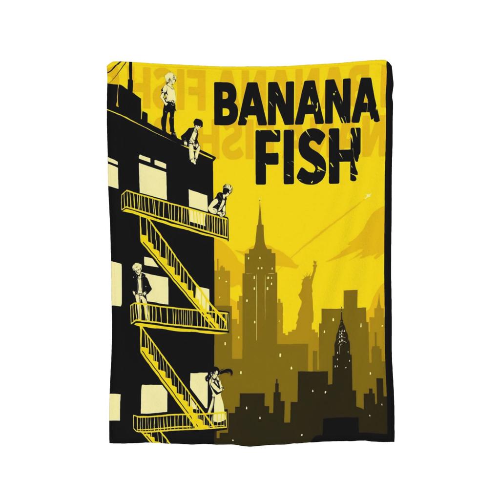 Banana Fish Anime Wurfdecke für das Sofa Weiche Flauschige Plüschdecke 50x60 Zoll Mehrere Größen Bettüberwürfe für Alle Jahreszeiten