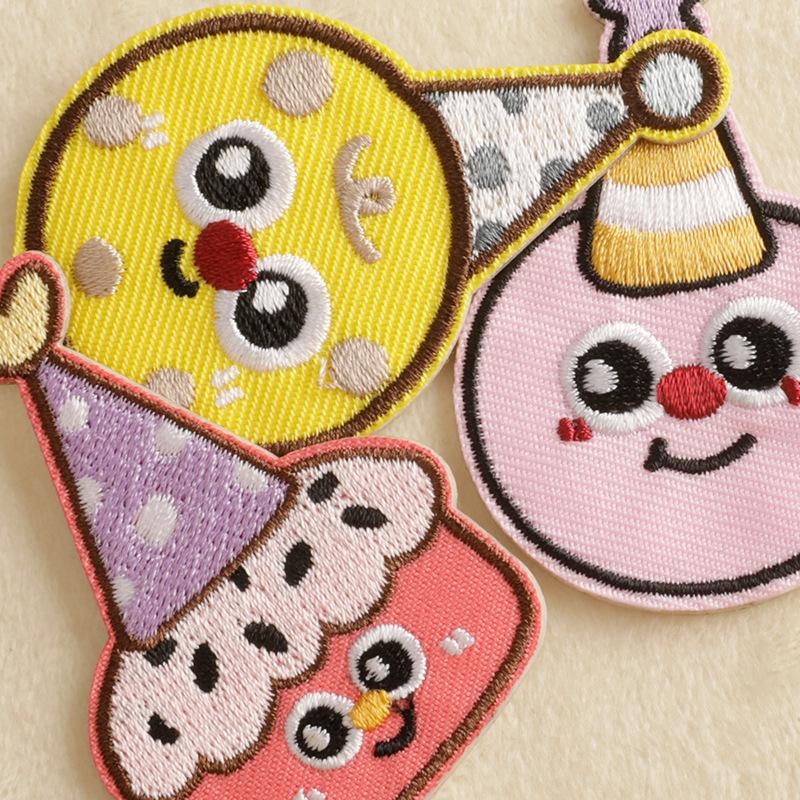Embroidery Label Self-adhesive Patch Sticker Cartoon Food Series Original Cloth Label Clothing Accessories DIY Embroidery Sticker Cloth Sticker