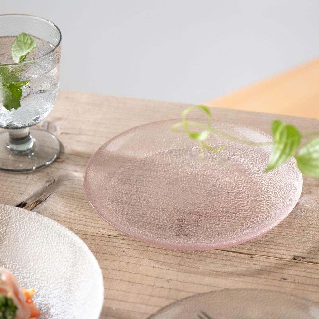 NARUMI Glass Glassworks Plate, Handmade, 17cm, Craft, Rose, UG1000-24ROS