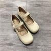 Fashion Flat Shoes for Women 2025 Spring and Autumn New Mary Jane Square Toe Women's Red Plus Size Women's Shoes 41-43 Zapatillas Mujer