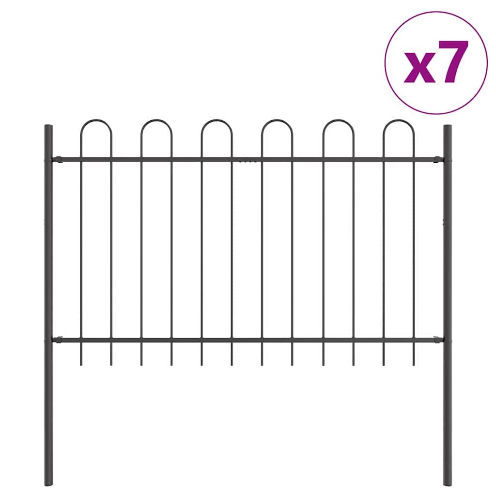 Garden Fence 7 pcs Grey 11.9 x 1.2 m Powder Coated Steel
