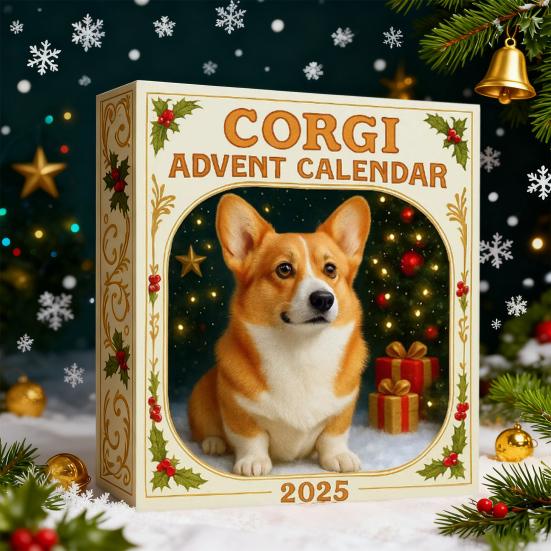 Corgi Christmas Advent Calendar 2025 24 Days Countdown Calendar Acrylic Corgi Themed Ornaments Holiday Gifts for Dog Lovers