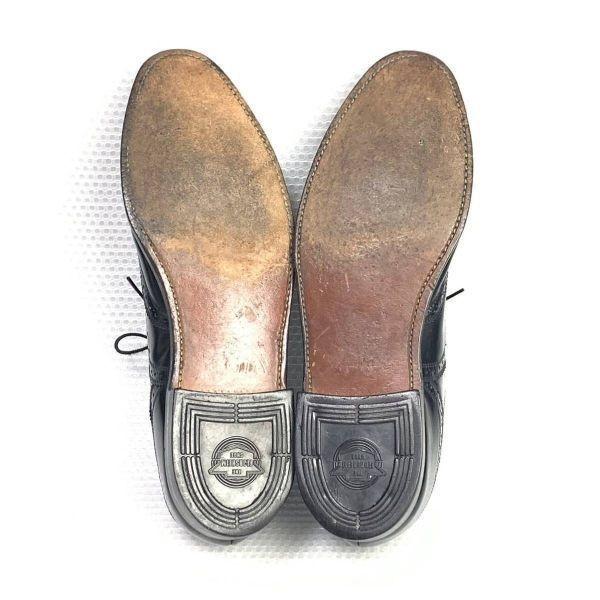 70s 1978 Vintage Florsheim Size 10B 26.5 27.5cm Full Brogue Wingtip Black