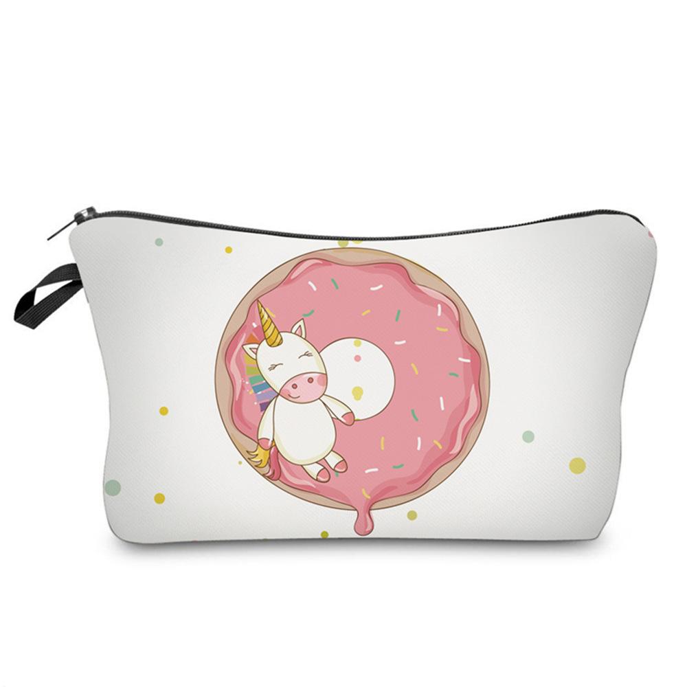 Women Unicorn Print Cosmetic Bag Toiletries Organize Travel Storage Case 6365 KTB