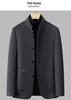 Men's Autumn Winter Wool Coat - Middle-aged Stand Collar Business Casual Jacket
