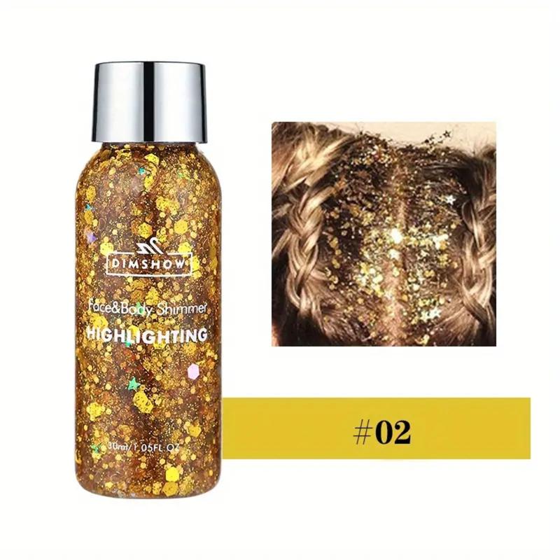 

Dimshow Eye Glitter Nail Hair Body Face Gel Art Waterproof High Gloss Glitter Body Multifun Makeup Decoration Party Festival