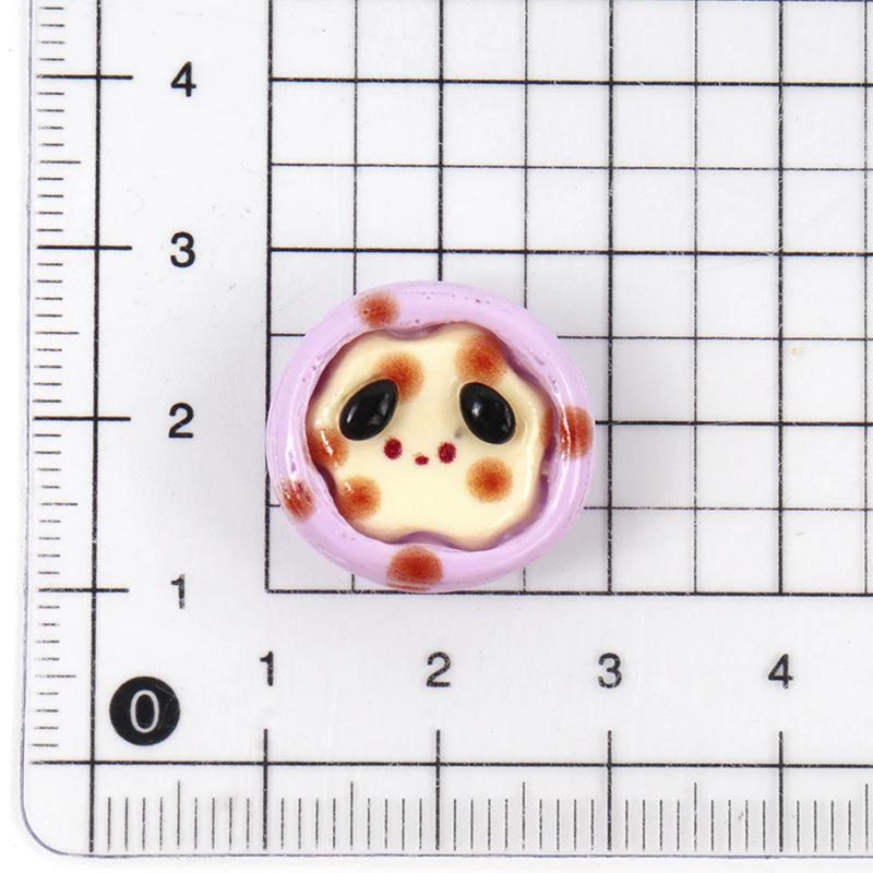 10/100PC Resin Egg Tart DIY 3D Fake Food Miniatures Figurine Craft Flatback Dollhouse Decoration Scrapbook Keychain Accessories