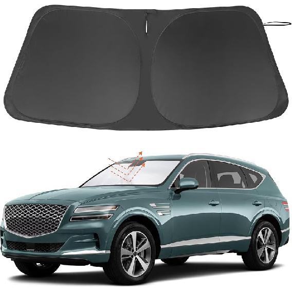 TINGLU Sun Shade For Tesla Model X Tesla X 2016-2024 2025 Accessories Windshield Sun Shade Window Shade UV Rays Protection Sun Visor Cover With