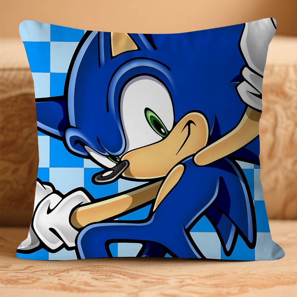 Игра S-Sonic The HedgehogS Наволочка Съемная Моющаяся Наволочка для Подушки – Всесезонный Мягкий Лен 16x16Inch