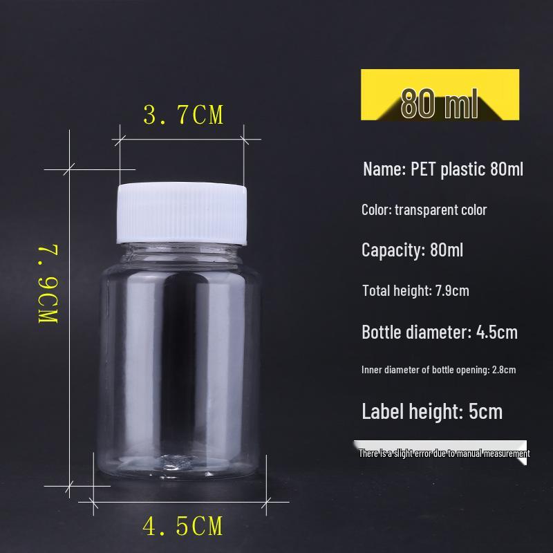 Clear Plastic Wide-Mouth Bottle for Liquid/Solid/Powder Storage, Bead Organizer, Medicine Container, 30ml.