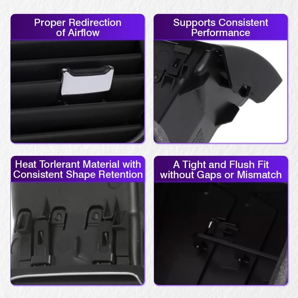 Riloer Air Vent Louvre Assembly, Dashboard Air Conditioning Outlet, Replaces FB5Z-19893-CF-B, FB5Z-19893-BB-B, Compatible with Ford Explorer