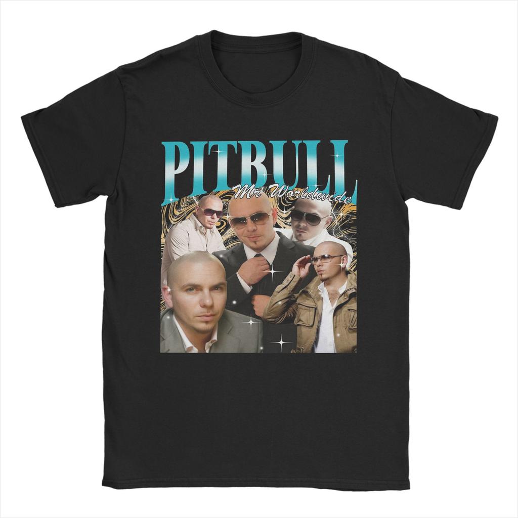Novelty Pitbull Rapper Mr. Worldwide T-Shirt Men O Neck Pure Cotton T Shirt  Short Sleeve Tee Shirt Plus Size Tops