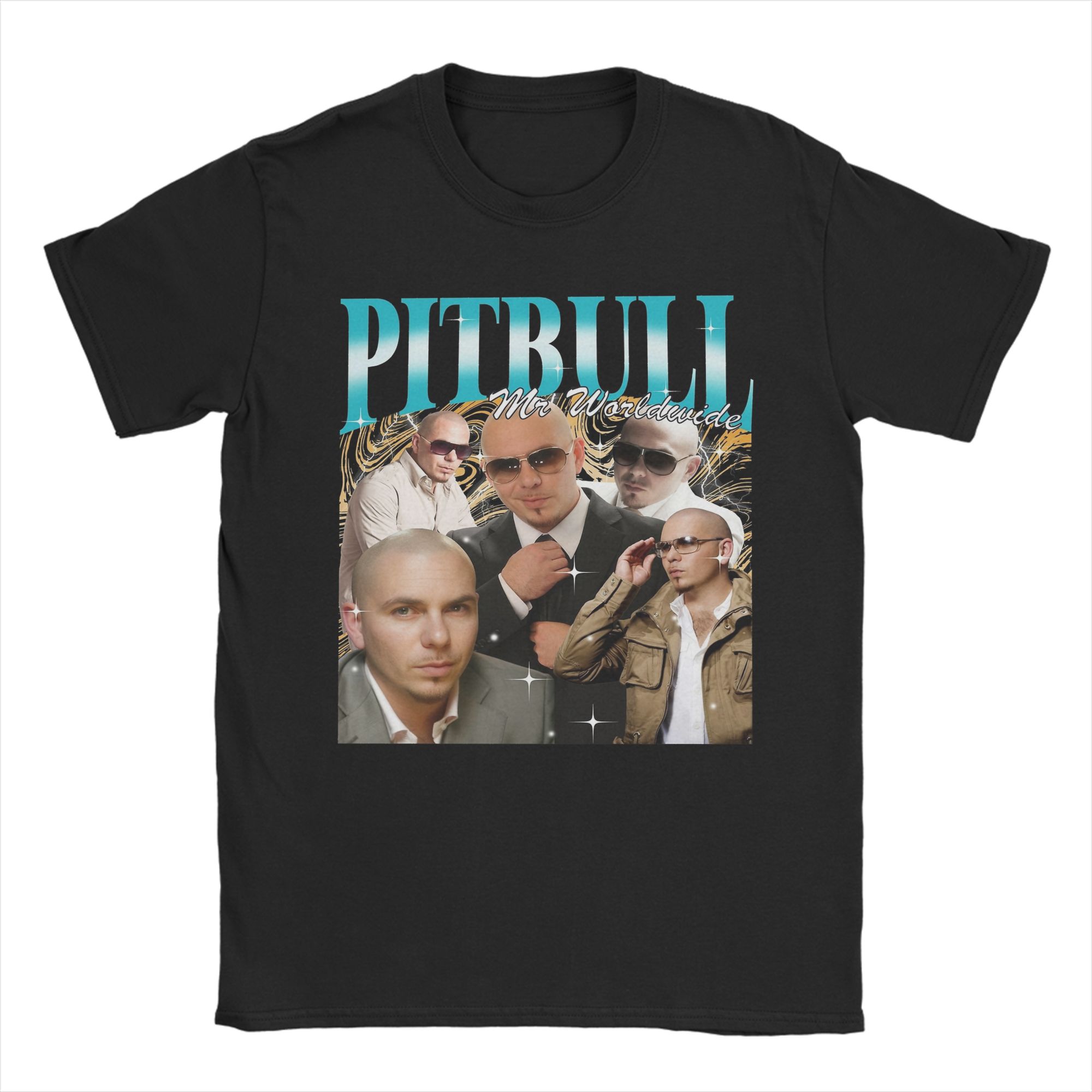 XIXI Fashion Pitbull Mr Worldwide Heren T-shirt Vintage T-shirts Korte Mouw O-Hals T-shirt 100% Katoen Kleding in Grote Maten S