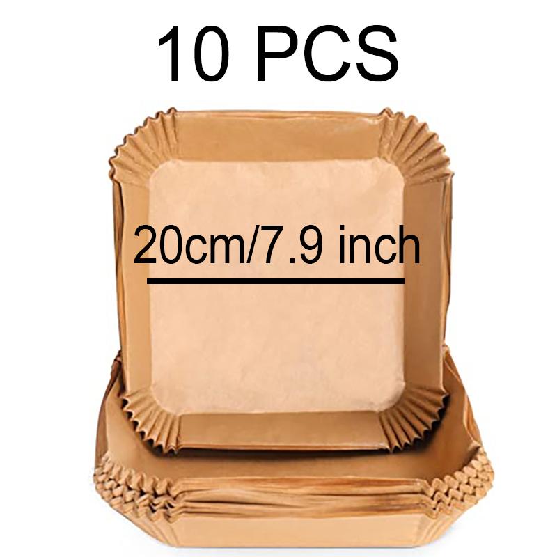 Large Air Fryer Disposable Paper Liner 23cm Non-stick Airfryer Parchment Special Baking Paper for 3-10QT Cooking/Steaming Basket