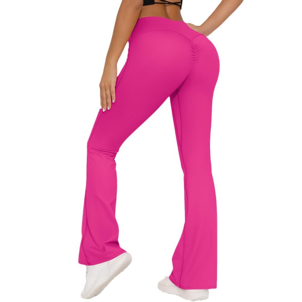 New breathable polished high waist elastic hip lift casual wide leg nine-point pants running fitness yoga leggings