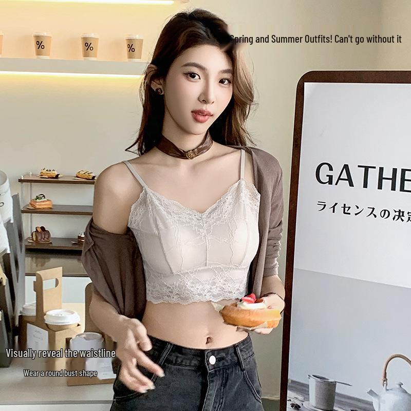 

Women s Summer Lace Backless Camisole with Chest Pads - Breathable, Sexy, Thin Outerwear & Innerwear Top One Size (90-140 jin)
