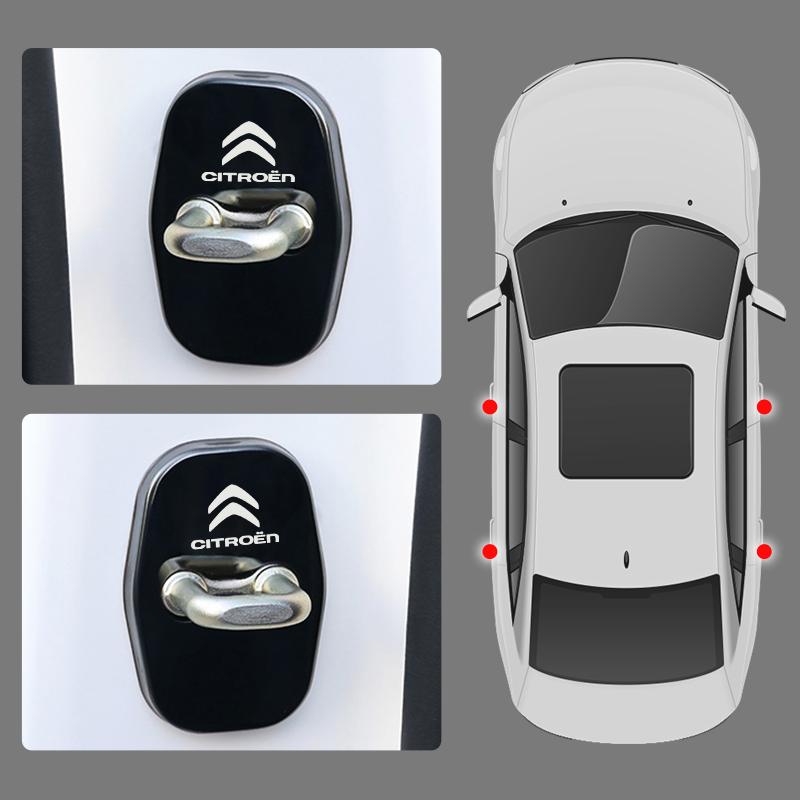 Cache-verrou de porte de voiture en métal pour Citroën C4 C3-XR C5 Aircross C6 C-quatre Picasso C-Elysee C4L C3L Autocollants Emblème Badge