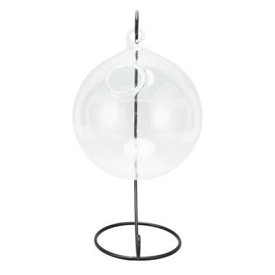 Hängendes Glasaquarium Transparentes Desktop-Hängeglas-Fischglas mit Ständer für Büro Zuhause