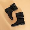 Grape Mom 2025 Winter New Short Martin Boots Korean Edition Fashion Pleated Pile Boots Korean Edition Boots for School Season