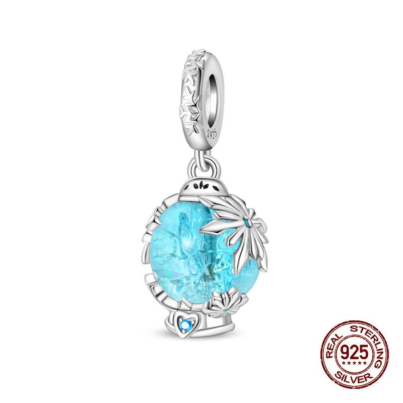 Original 925 Silver Charms Beads Winter Snowflake Snowman Igloo Penguin Pendants Fit Bracelet Charms Women Jewelry Gift